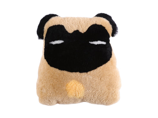 Shorn Sheepskin Pug Cushion