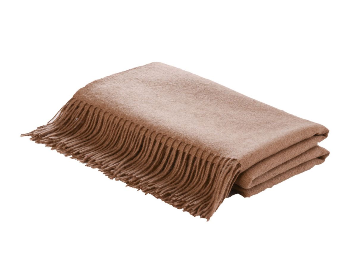 Flatweave Camel Hair Throw