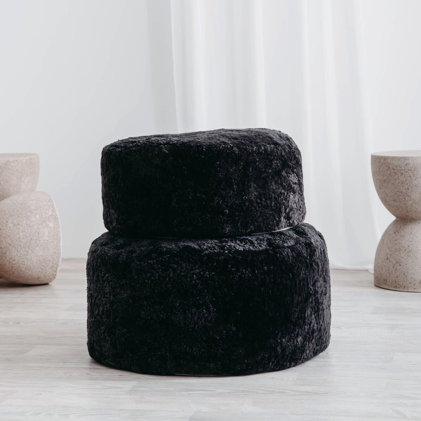 Shorn Curly Pouffe