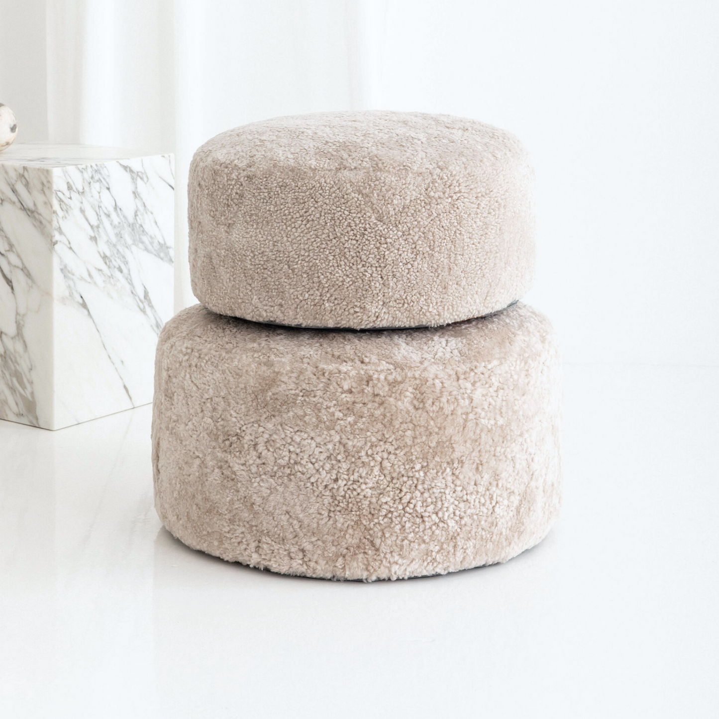 Shorn Curly Pouffe