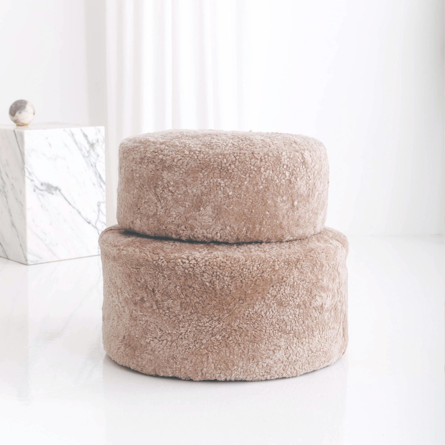 Shorn Curly Pouffe