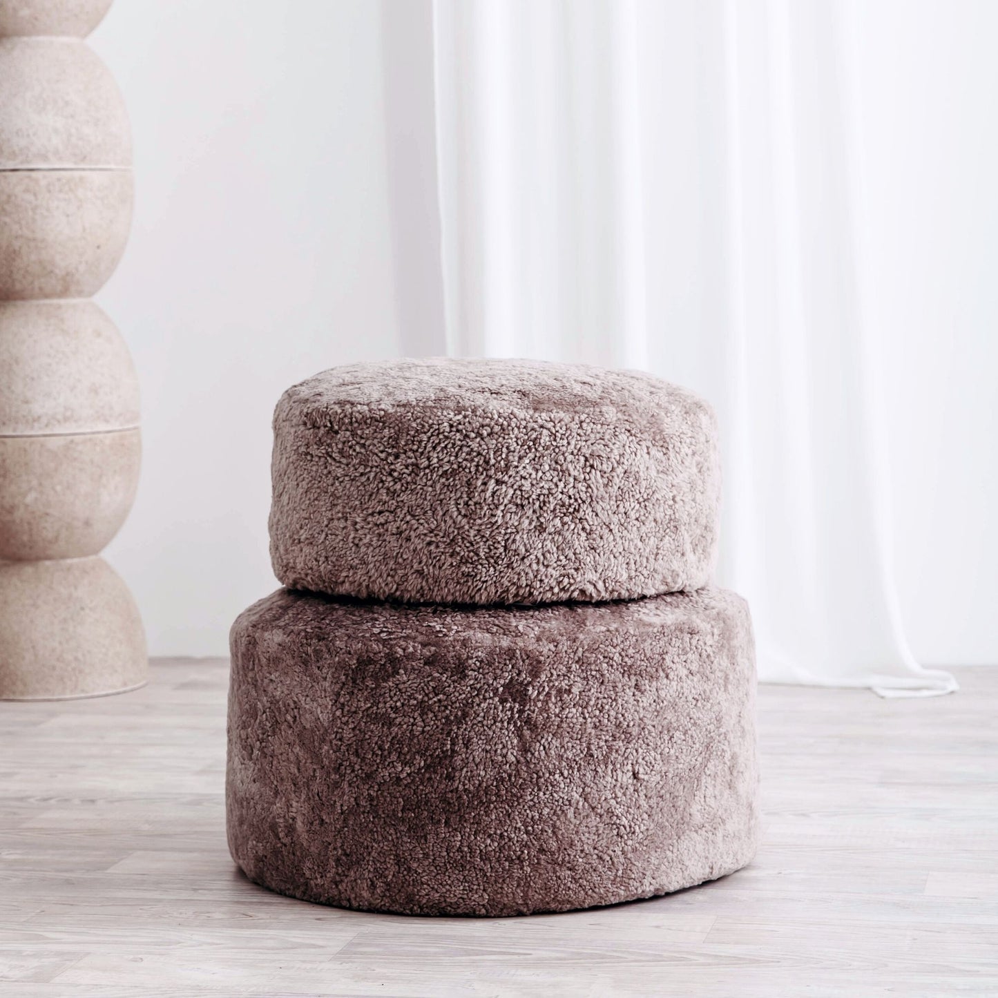 Shorn Curly Pouffe