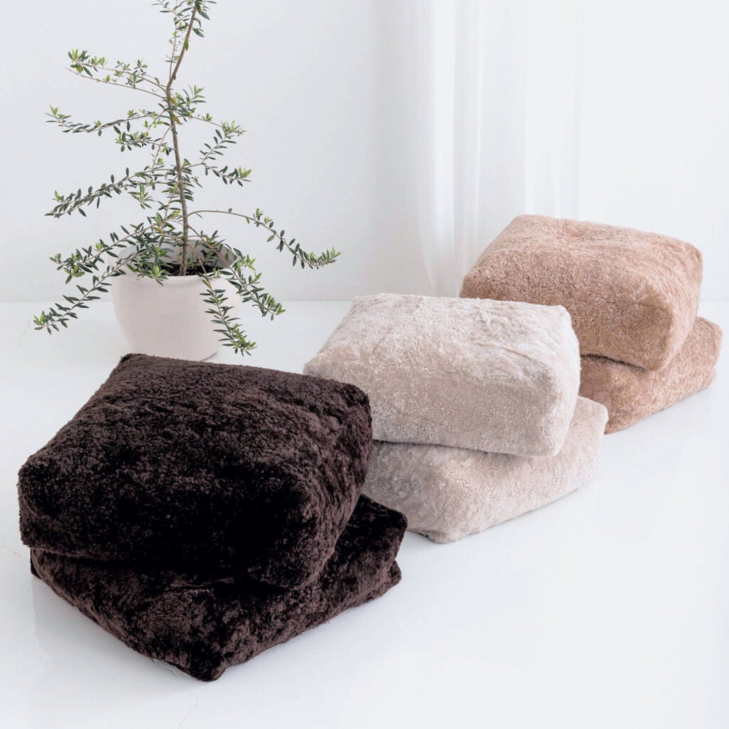 Shorn Curly Moroccan Floor Cushion