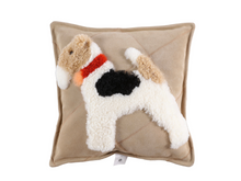 Load image into Gallery viewer, Leather &amp; Shorn Curly Cushion
