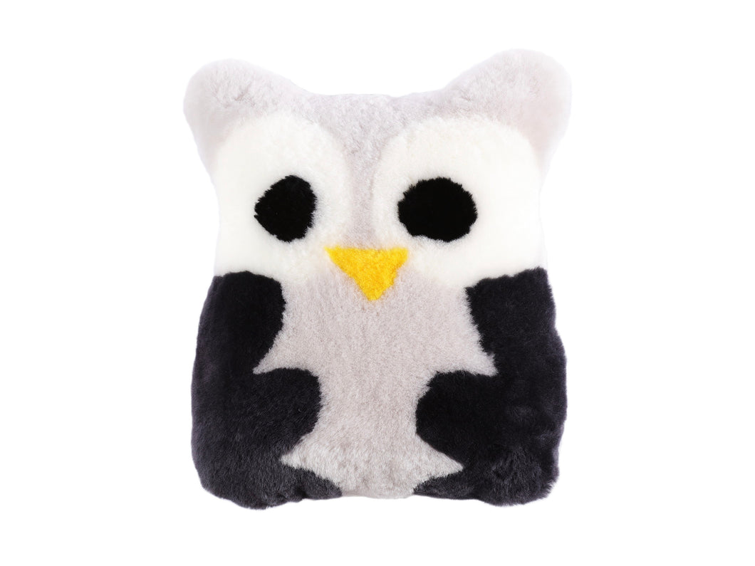 Shorn Sheepskin Owl Cushion